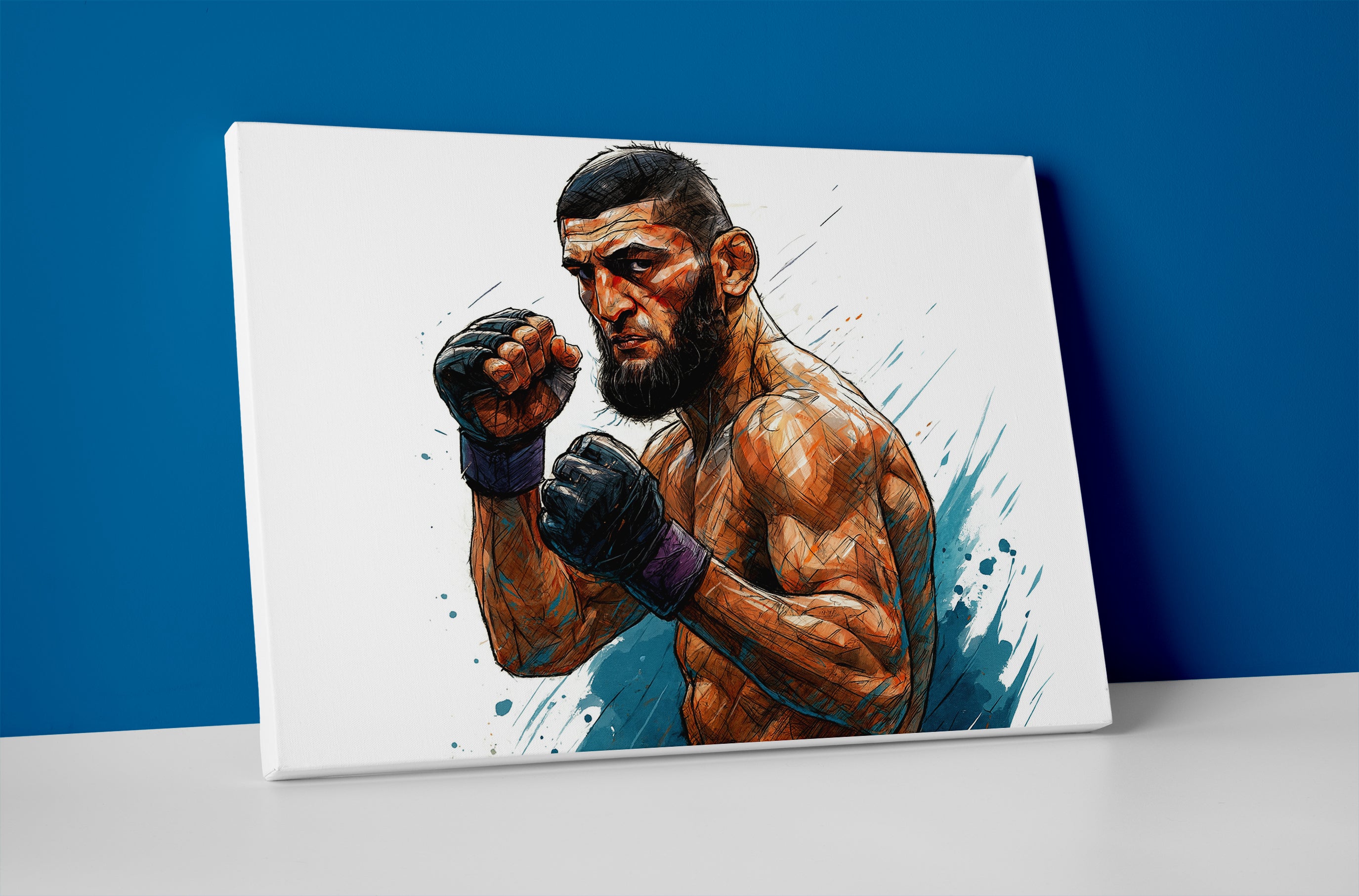 khazmat chimaev poster canvas print wall art ufc